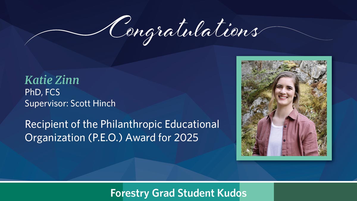 Congratulations Katie Zinn, recipient of the Philanthropic Educational Organization (P.E.O.) award